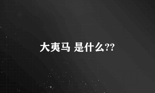 大夷马 是什么??