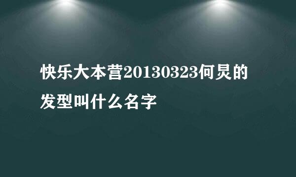 快乐大本营20130323何炅的发型叫什么名字