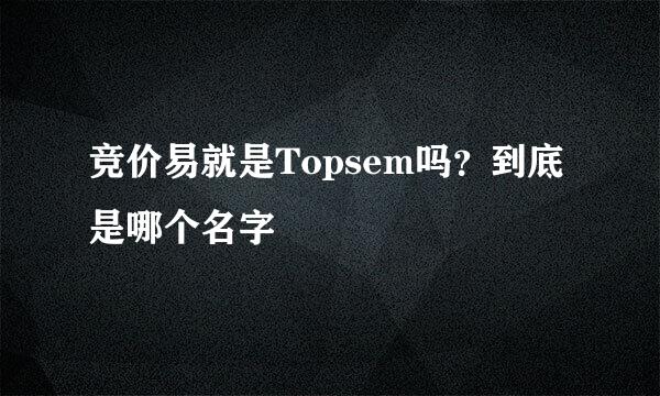 竞价易就是Topsem吗？到底是哪个名字