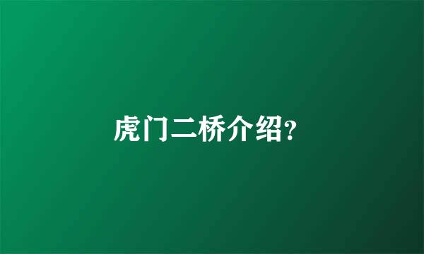 虎门二桥介绍？