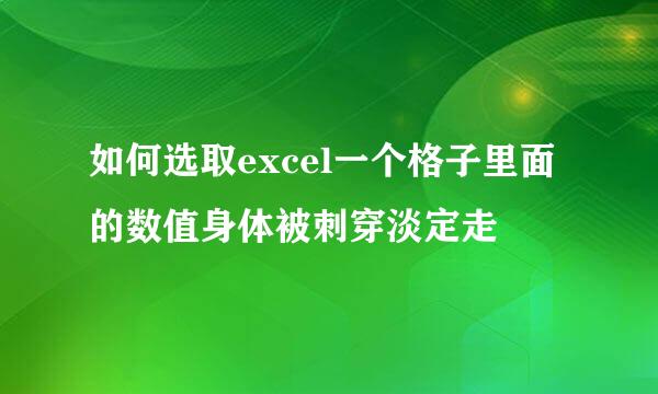 如何选取excel一个格子里面的数值身体被刺穿淡定走