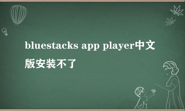 bluestacks app player中文版安装不了