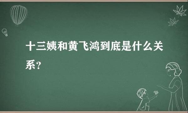 十三姨和黄飞鸿到底是什么关系？