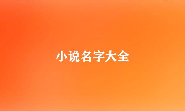 小说名字大全