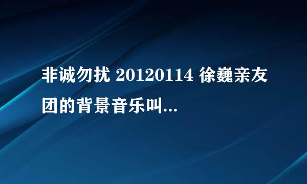 非诚勿扰 20120114 徐巍亲友团的背景音乐叫什么名字啊？好好听啊。求解答