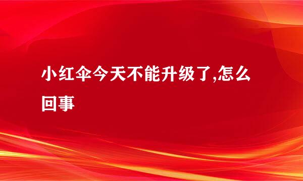 小红伞今天不能升级了,怎么回事