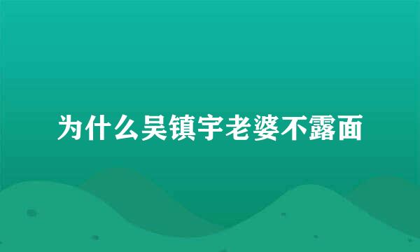 为什么吴镇宇老婆不露面