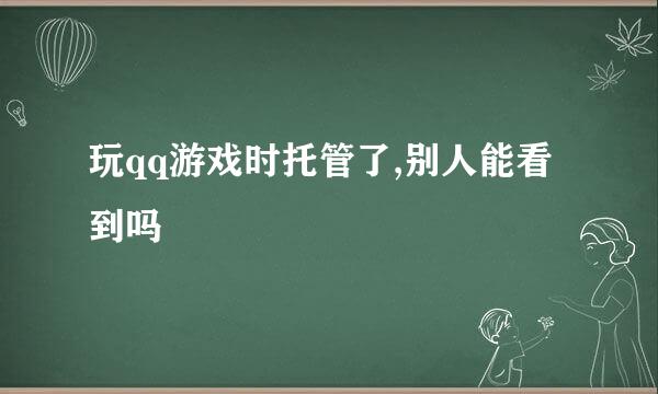 玩qq游戏时托管了,别人能看到吗