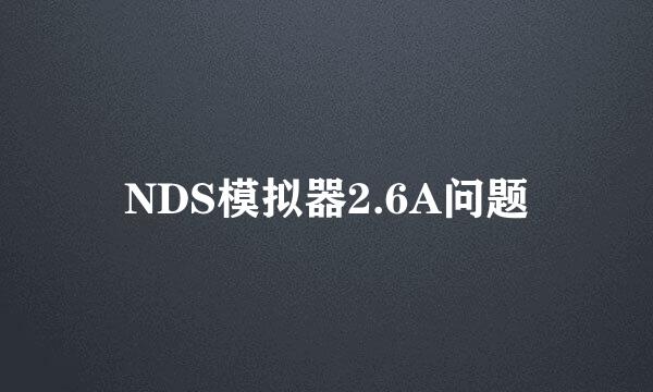 NDS模拟器2.6A问题