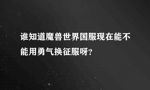 谁知道魔兽世界国服现在能不能用勇气换征服呀？