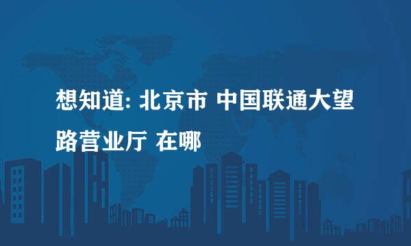 想知道: 北京市 中国联通大望路营业厅 在哪