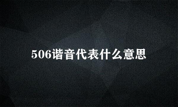 506谐音代表什么意思