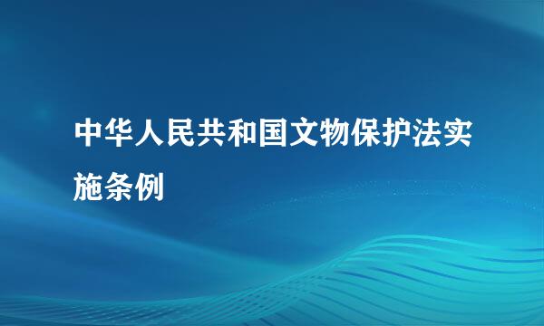 中华人民共和国文物保护法实施条例