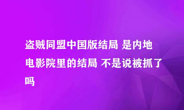 盗贼同盟中国版结局 是内地电影院里的结局 不是说被抓了吗