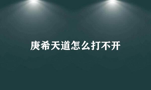 庚希天道怎么打不开