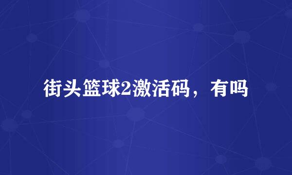 街头篮球2激活码，有吗