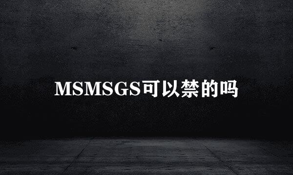 MSMSGS可以禁的吗