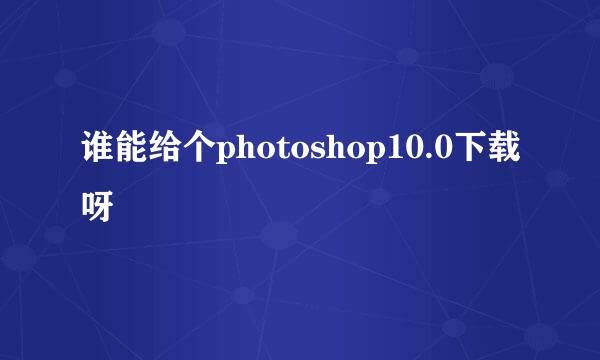 谁能给个photoshop10.0下载呀