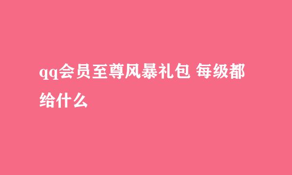 qq会员至尊风暴礼包 每级都给什么