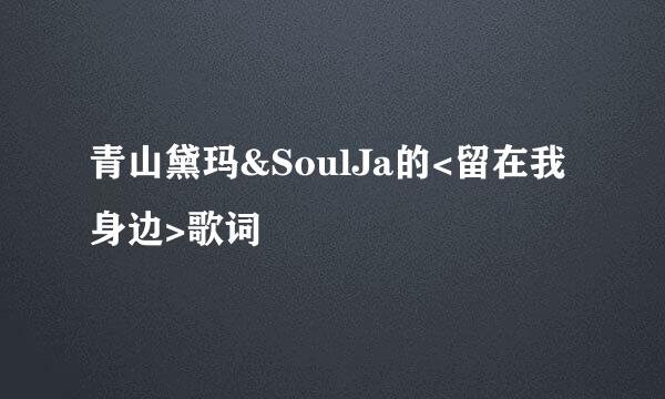 青山黛玛&SoulJa的<留在我身边>歌词