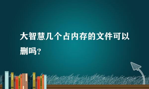 大智慧几个占内存的文件可以删吗？