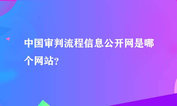 中国审判流程信息公开网是哪个网站？