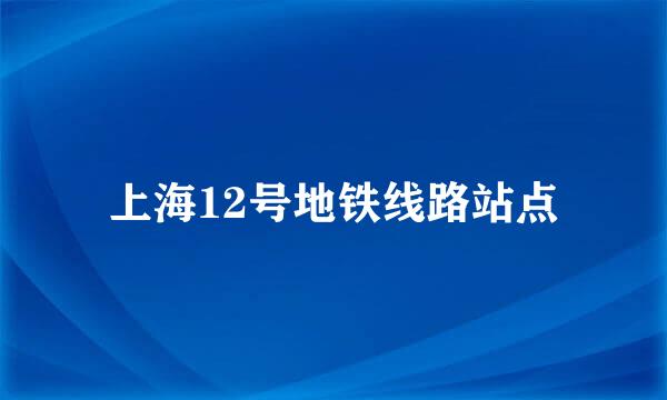 上海12号地铁线路站点