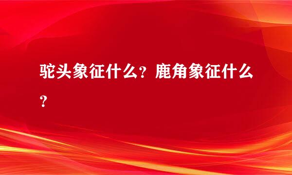 驼头象征什么？鹿角象征什么？