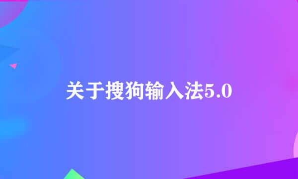 关于搜狗输入法5.0