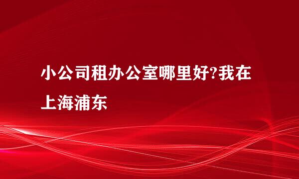 小公司租办公室哪里好?我在上海浦东