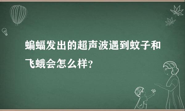 蝙蝠发出的超声波遇到蚊子和飞蛾会怎么样？