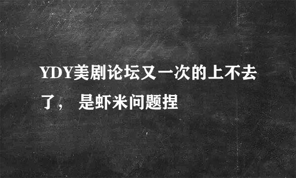 YDY美剧论坛又一次的上不去了， 是虾米问题捏