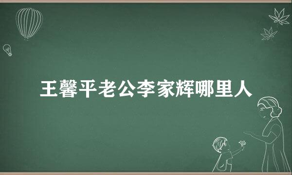 王馨平老公李家辉哪里人