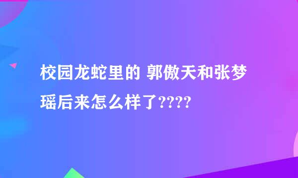 校园龙蛇里的 郭傲天和张梦瑶后来怎么样了????