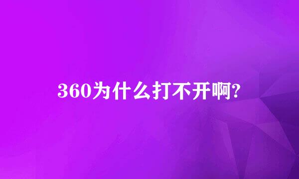 360为什么打不开啊?