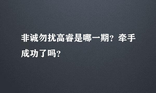 非诚勿扰高睿是哪一期？牵手成功了吗？