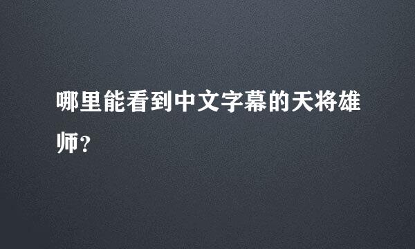 哪里能看到中文字幕的天将雄师？