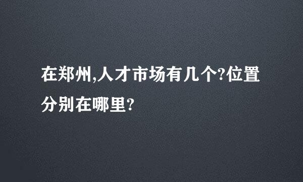 在郑州,人才市场有几个?位置分别在哪里?