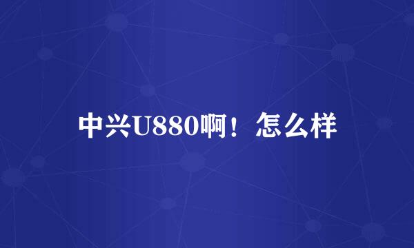 中兴U880啊！怎么样