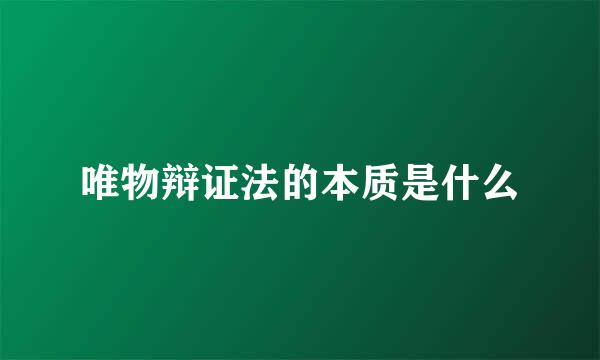 唯物辩证法的本质是什么