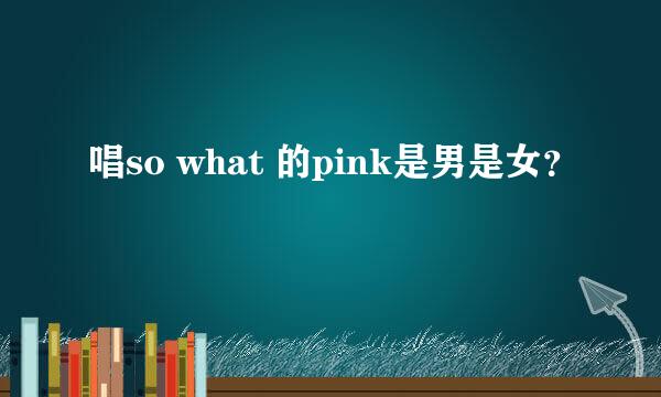 唱so what 的pink是男是女？