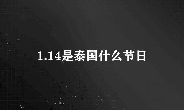 1.14是泰国什么节日