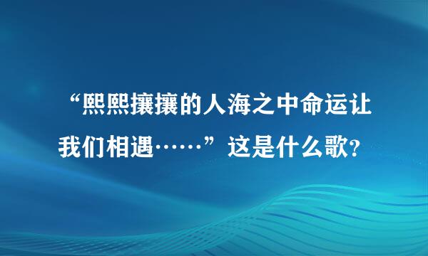 “熙熙攘攘的人海之中命运让我们相遇……”这是什么歌？