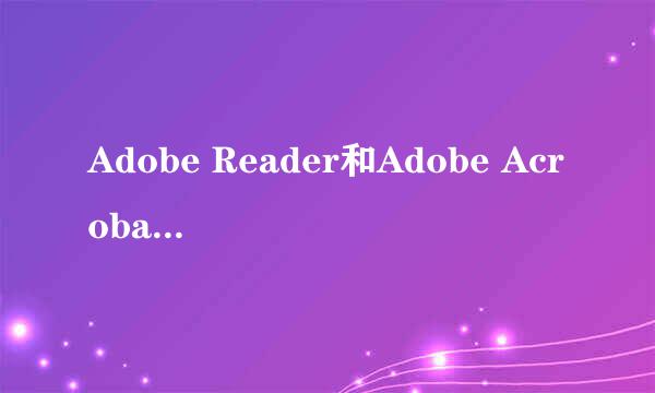 Adobe Reader和Adobe Acrobat Reader有什么区别