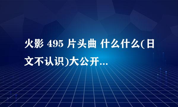 火影 495 片头曲 什么什么(日文不认识)大公开 那个动画是什么??在哪能看到