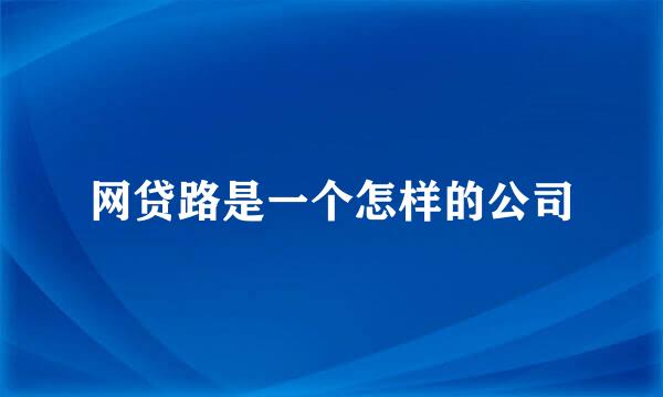 网贷路是一个怎样的公司