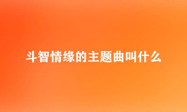 斗智情缘的主题曲叫什么