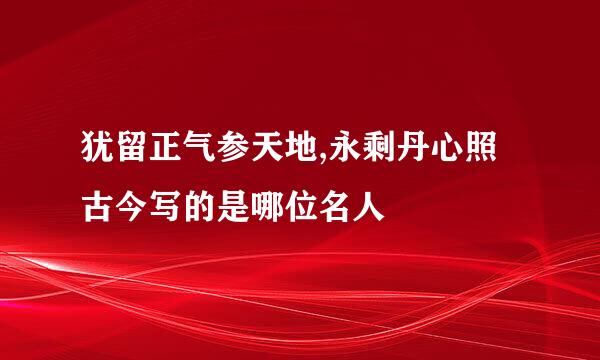 犹留正气参天地,永剩丹心照古今写的是哪位名人