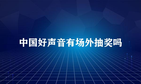 中国好声音有场外抽奖吗