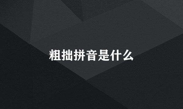 粗拙拼音是什么